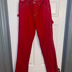 Red Dickies carpenter pants!